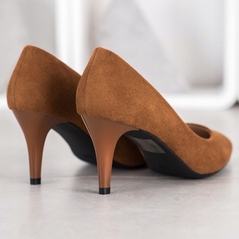 Goodin Pompe din piele de căprioară maro 1