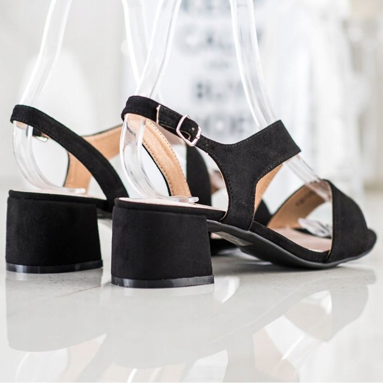 Kylie Sandale negre pe bară joasă negru 1