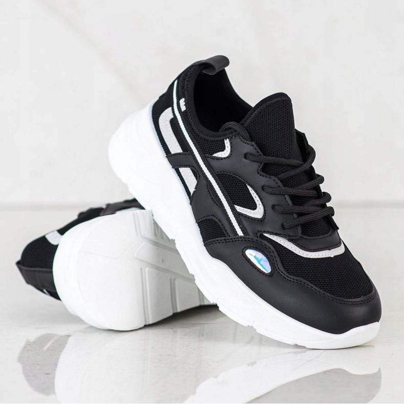 SHELOVET Adidași negri casual negru 1