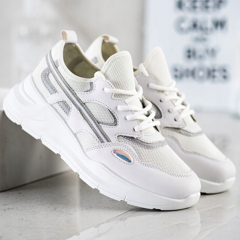 SHELOVET Adidași albi casual gri 1