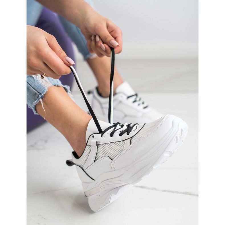 SHELOVET Adidași albi confortabili 1