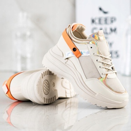 Marquiz Adidași cu pană bej portocale de aur 2