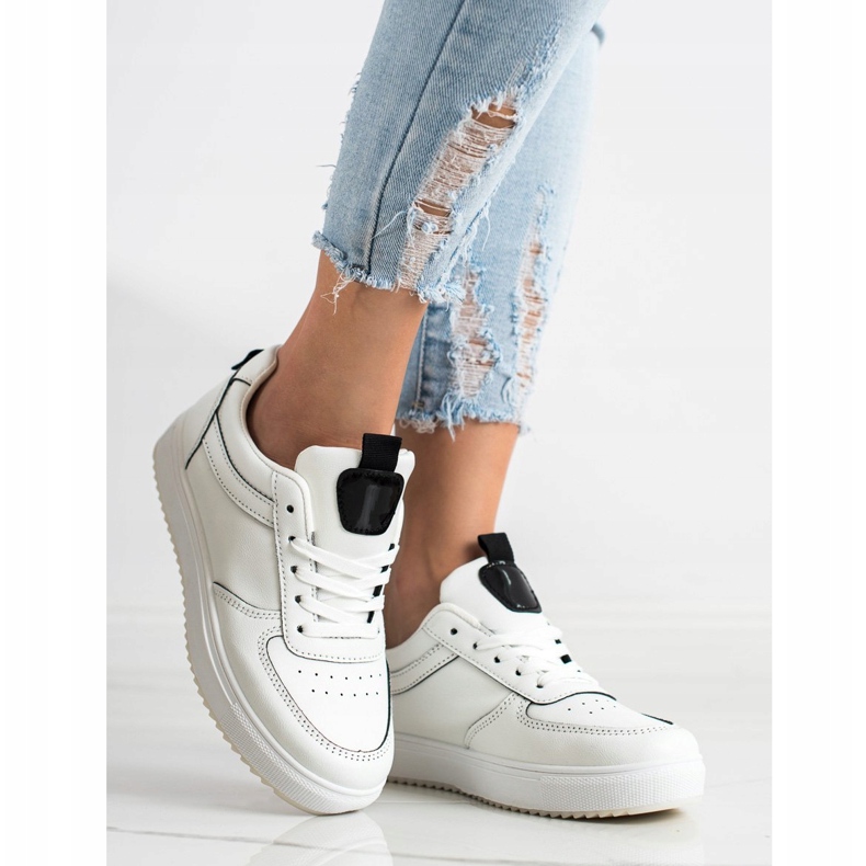 SHELOVET Pantofi sport din piele ecologică alb 1