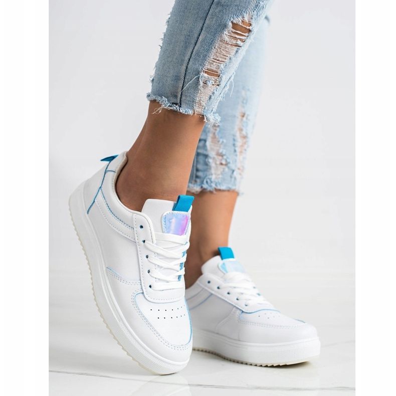 SHELOVET Pantofi sport din piele ecologică alb 1