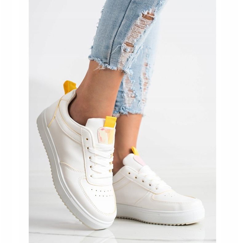 SHELOVET Sportul fiind cu piele ecologică alb 2