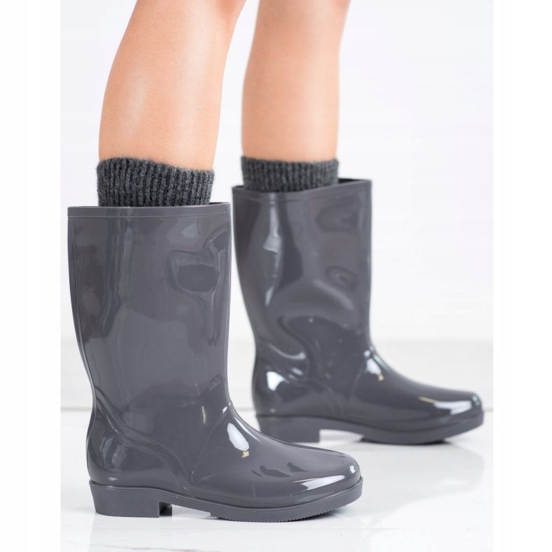 SHELOVET Wellies High Shiny gri 1