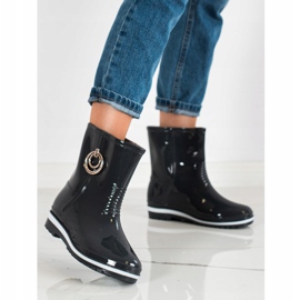 Bona Galoșii cu ornament de aur negru 1