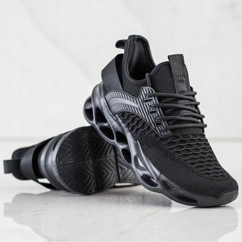 SHELOVET Adidași de modă negri negru 1