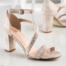 Sandale Sergio Leone cu imprimeu de șarpe de aur 2