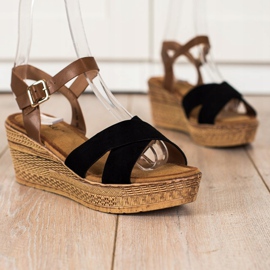 S. BARSKI Sandale Na Koturnie S.BARSKI maro negru 1