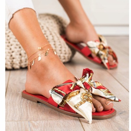 Seastar Papuci eleganti cu fundita decorativa roșu 1 Seastar Papuci eleganti cu fundita decorativa roșu 1