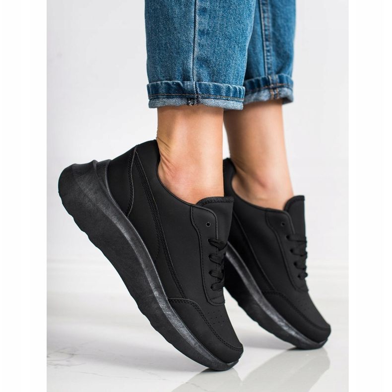 SHELOVET Adidași clasici din piele ecologică negru 1