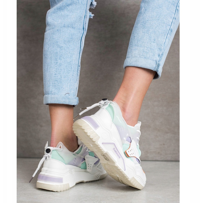 SHELOVET Adidași de modă colorate alb multicolor 2