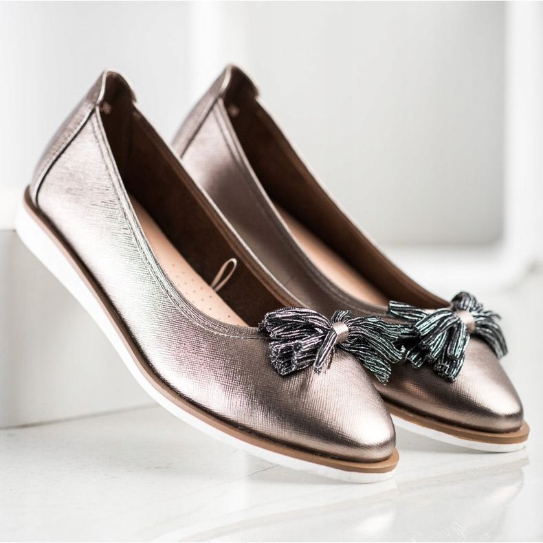 Balerini cu franjuri Sergio Leone maro multicolor 1 Balerini cu franjuri Sergio Leone maro multicolor 1