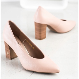 Pompe cu piele ecologică VINCEZA roz 2