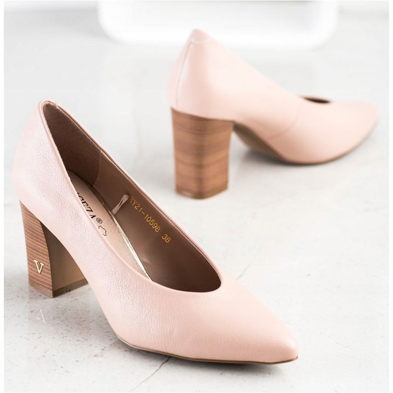 Pompe cu piele ecologică VINCEZA roz 2