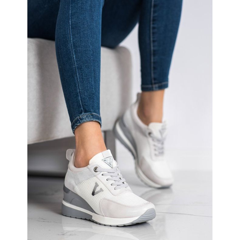 Adidași casual VINCEZA alb gri 1