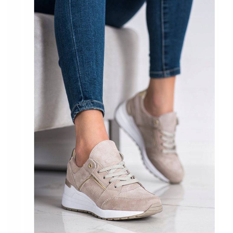 Filippo Pantofi sport din piele bej 1