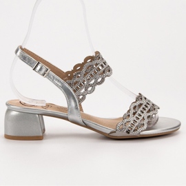 Kylie Sandale elegante cu toc gri 2