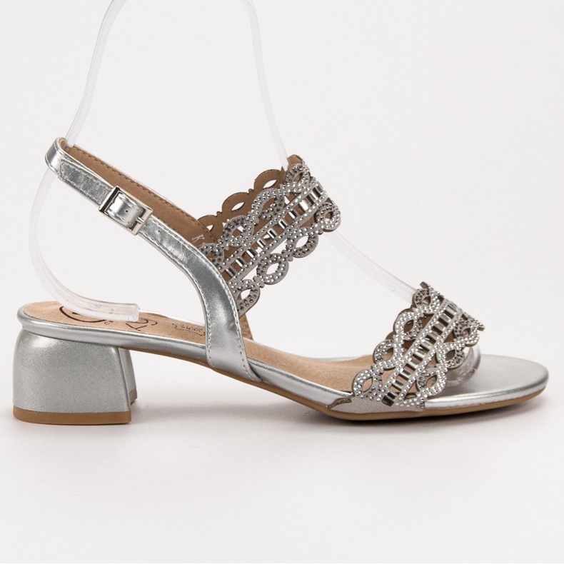 Kylie Sandale elegante cu toc gri 2