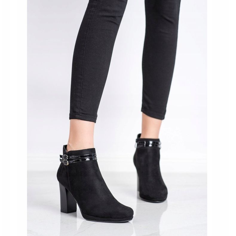 M.Daszyński Cizme elegante cu dungi negru 1