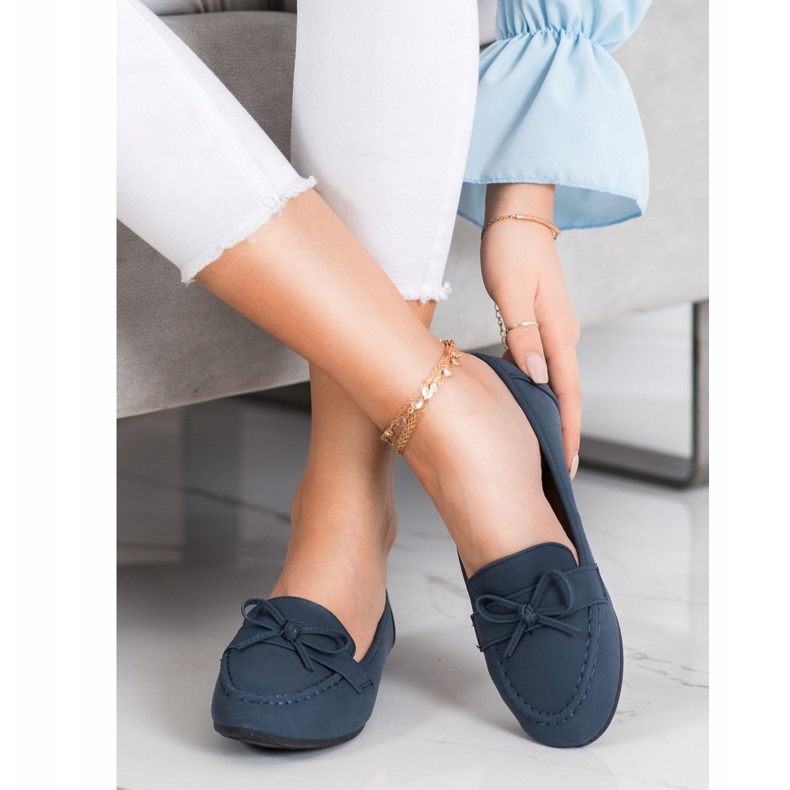 Diamantique Mocasini din piele ecologică albastru 2