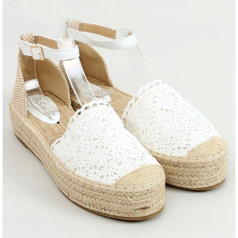Espadrile din dantelă albă 888-85 Albă 1 Espadrile din dantelă albă 888-85 Albă 1