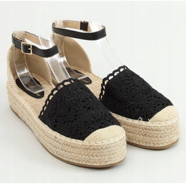 Espadrile din dantelă neagră 888-85 Negru 1 Espadrile din dantelă neagră 888-85 Negru 1