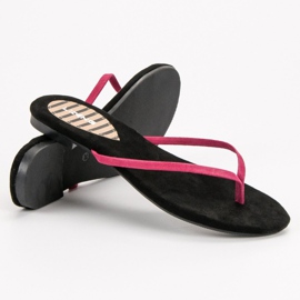 SHELOVET Flip-flops clasice negru roz 2
