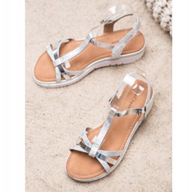 Small Swan Sandale cu efect Holo gri 1 Small Swan Sandale cu efect Holo gri 1