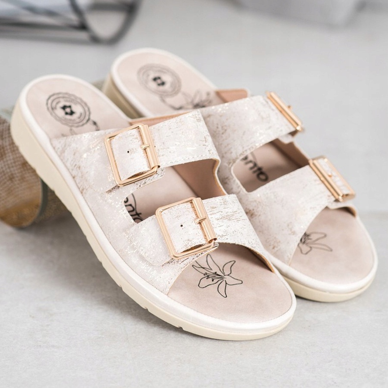 Evento Papuci confortabili din piele ecologică maro 1