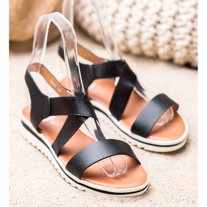 Weide Sandale pe platformă negru 1