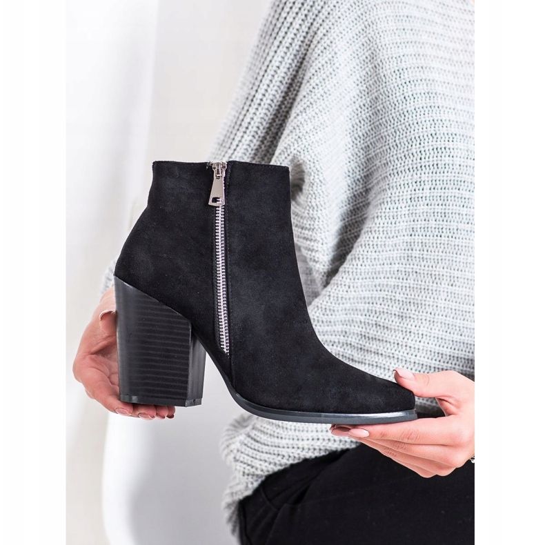 Marquiz Cizme calde cu fermoar decorativ negru 1