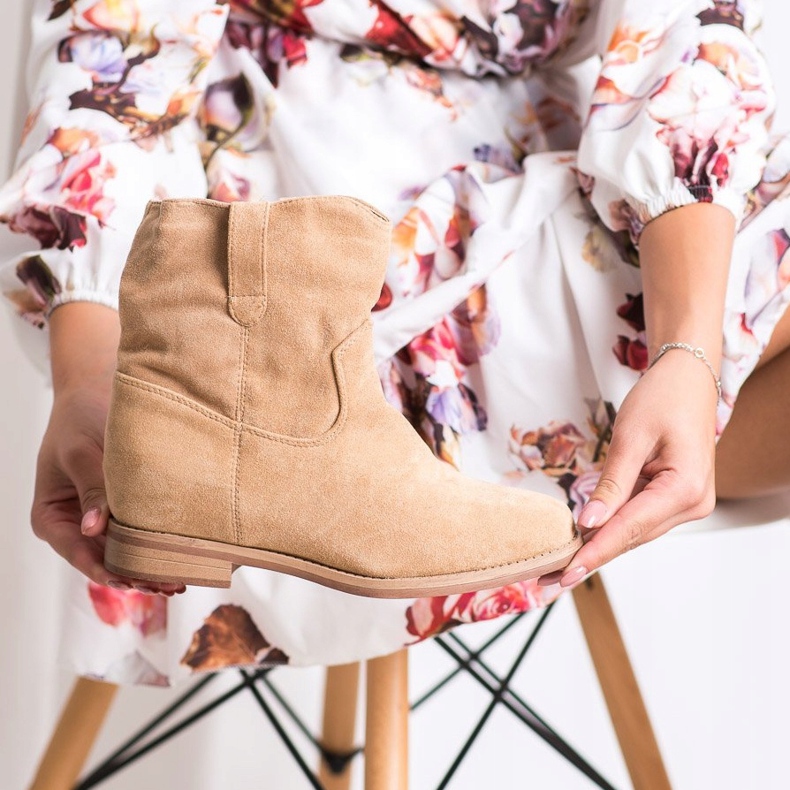 Seastar Cizme calde de cowboy pe pană bej 1