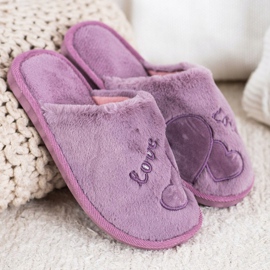 Bona Papuci de dragoste calzi violet 4