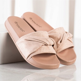 Papuci confortabili din piele de căprioară VINCEZA maro 1