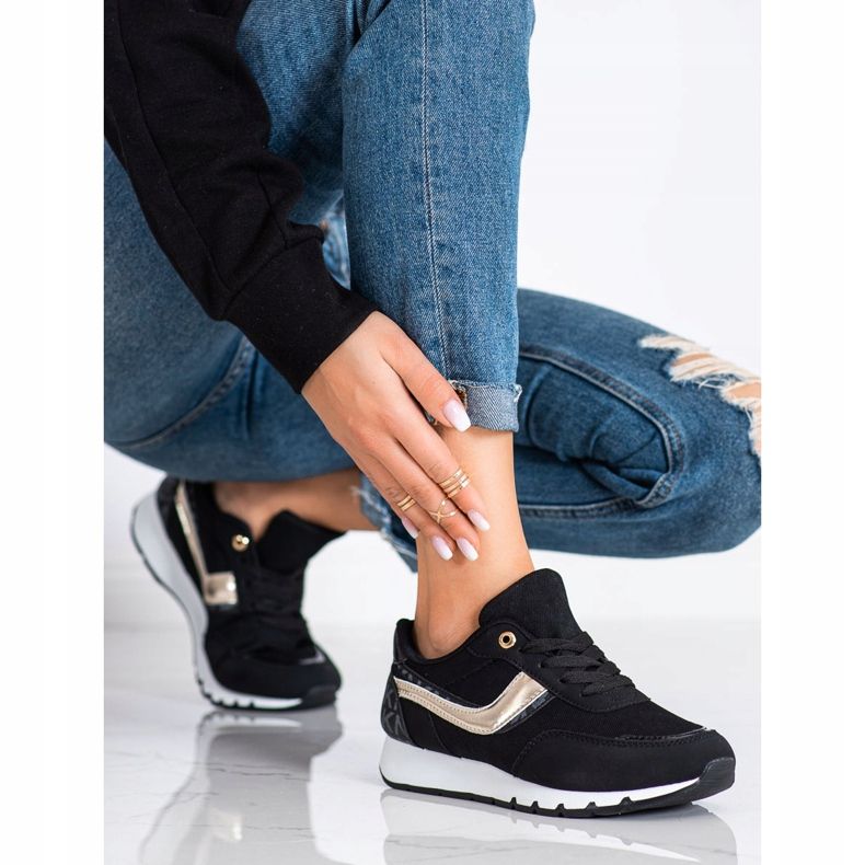 SHELOVET Pantofi sport negri negru 2