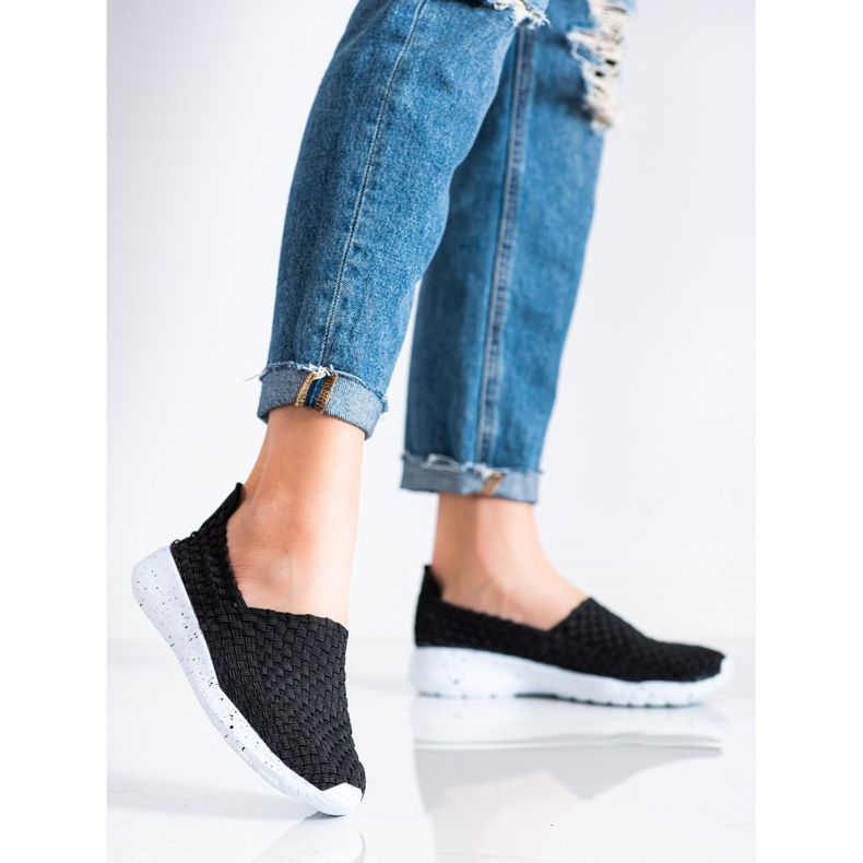 Sabatina Sliponuri împletite negre negru 2