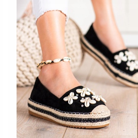 Seastar Espadrile Cu Cochilii negru 1