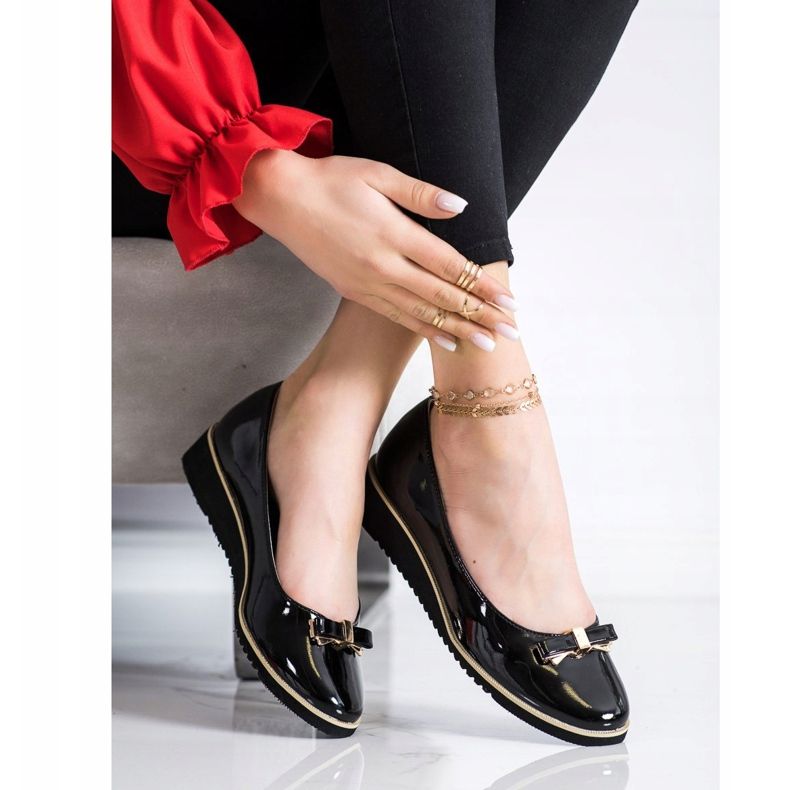 Goodin Brogues negre cu arc negru 2