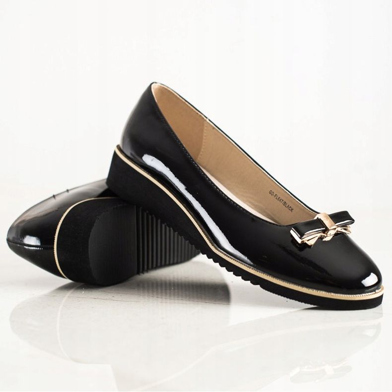 Goodin Brogues negre cu arc negru 1