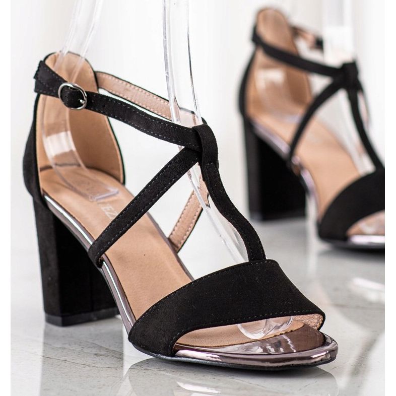 Sandale elegante pe barul VINCEZA negru 1 Sandale elegante pe barul VINCEZA negru 1