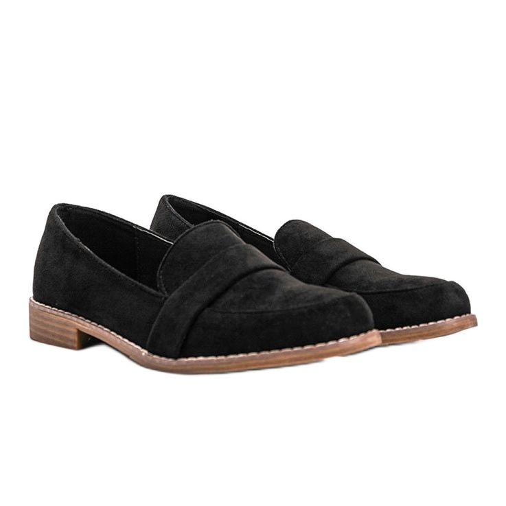 Mocasini cu toc plat Brasilia negru 1