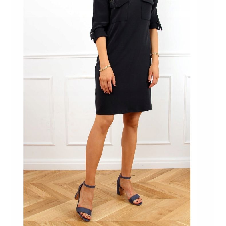 Sandale cu toc albastru 8741 Albastru 1