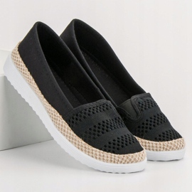 SHELOVET Espadrile textile negru 1