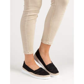SHELOVET Espadrile textile negru 2