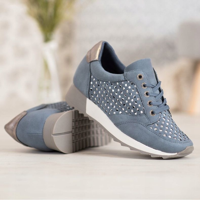 Kylie Încălțăminte ajurată pe platformă albastru 1