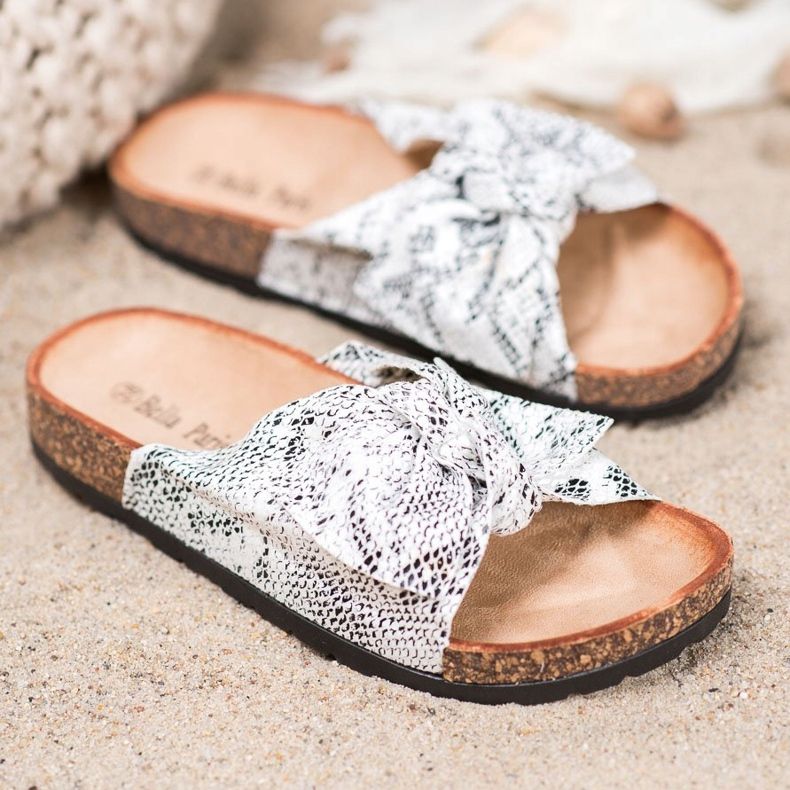 Bella Paris Papuci cu imprimeuri de șarpe gri 1