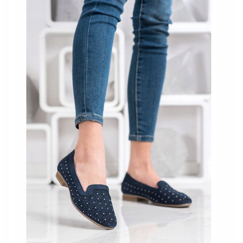 Filippo Domnii din piele cu zirconiu cubic albastru marin 1