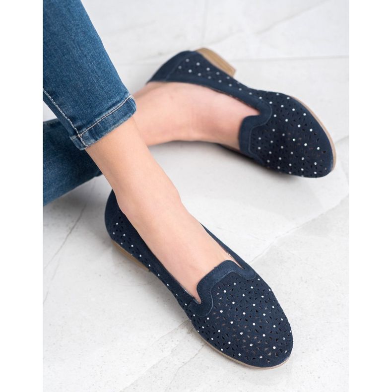 Filippo Domnii din piele cu zirconiu cubic albastru marin 2